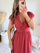 Robe longue rose foncée - Zoé