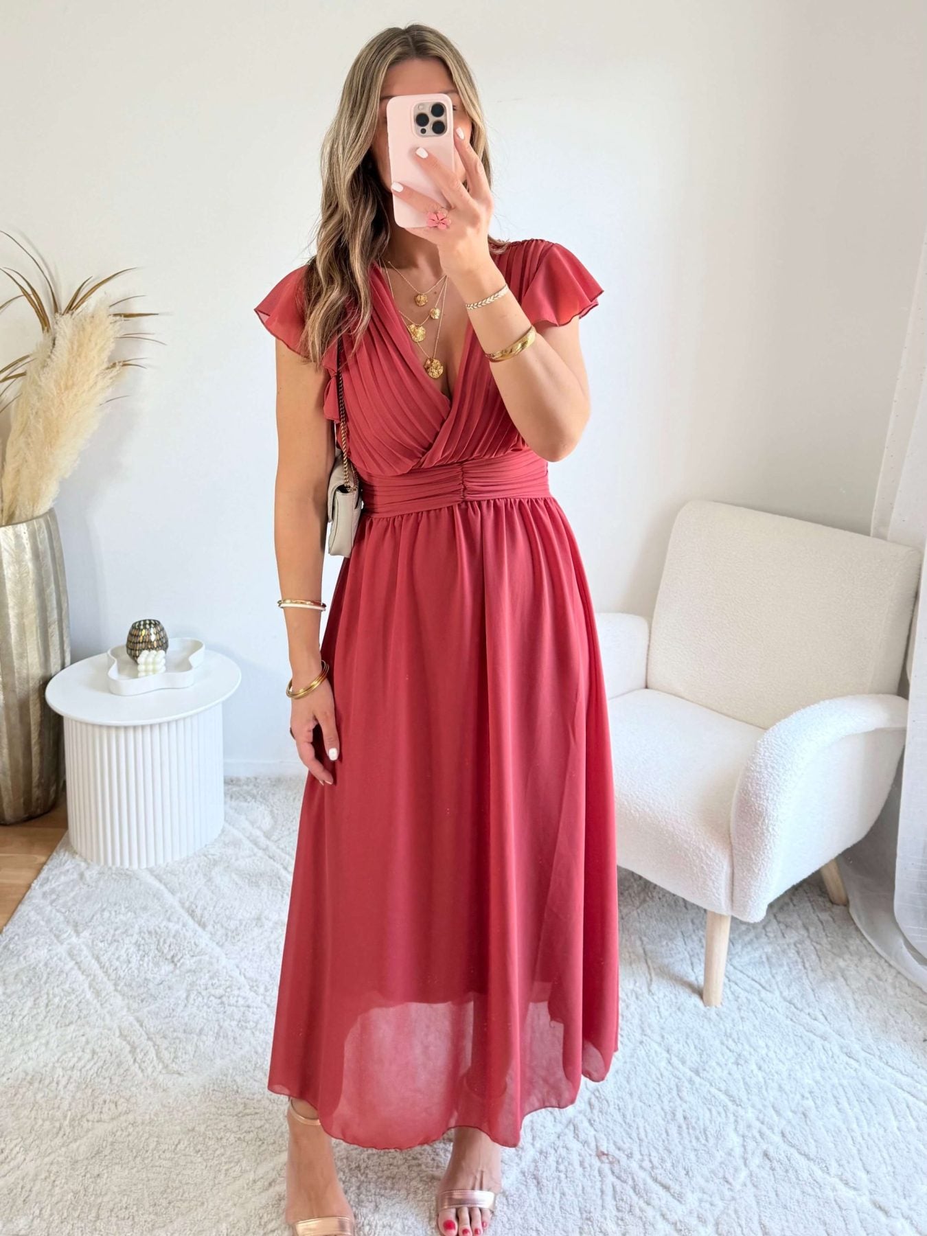 Robe longue rose foncée - Zoé