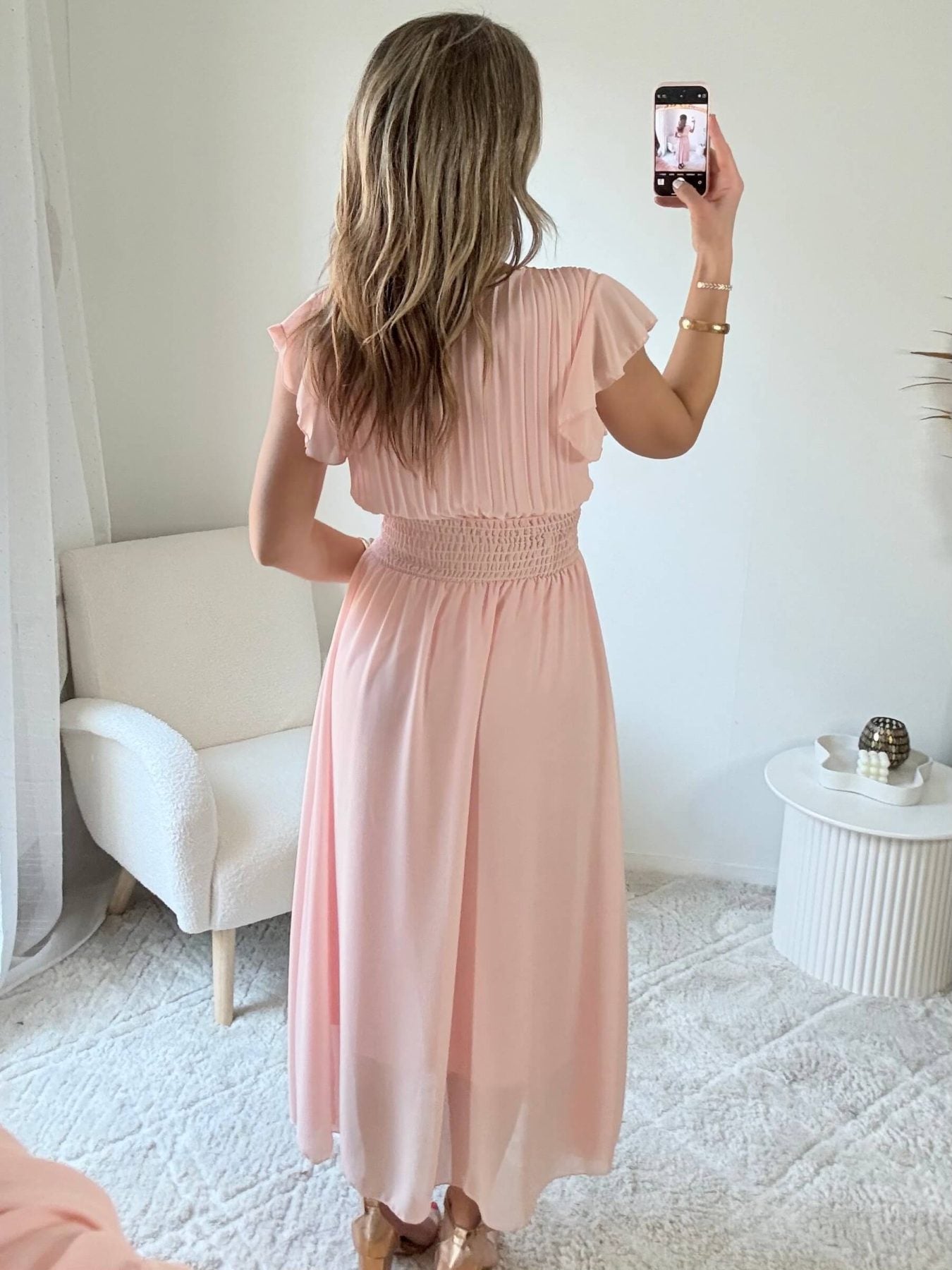 Robe longue rose pâle - Zoé