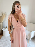 Robe longue rose pâle - Zoé