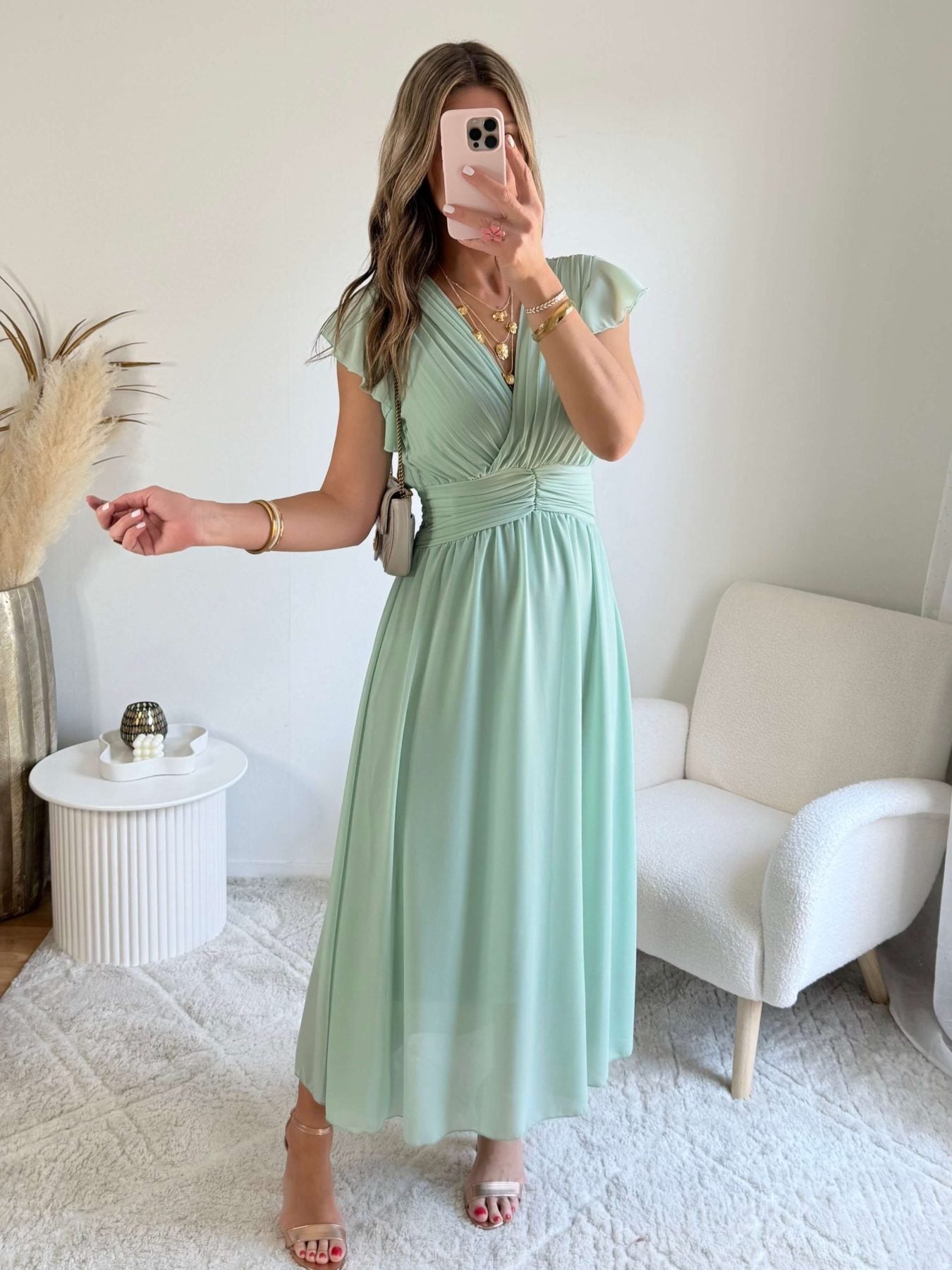 Robe longue vert d'eau - Zoé