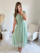 Robe longue vert d'eau - Zoé