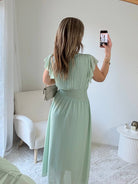 Robe longue vert d'eau - Zoé