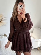 Robe marron à pois - Cali