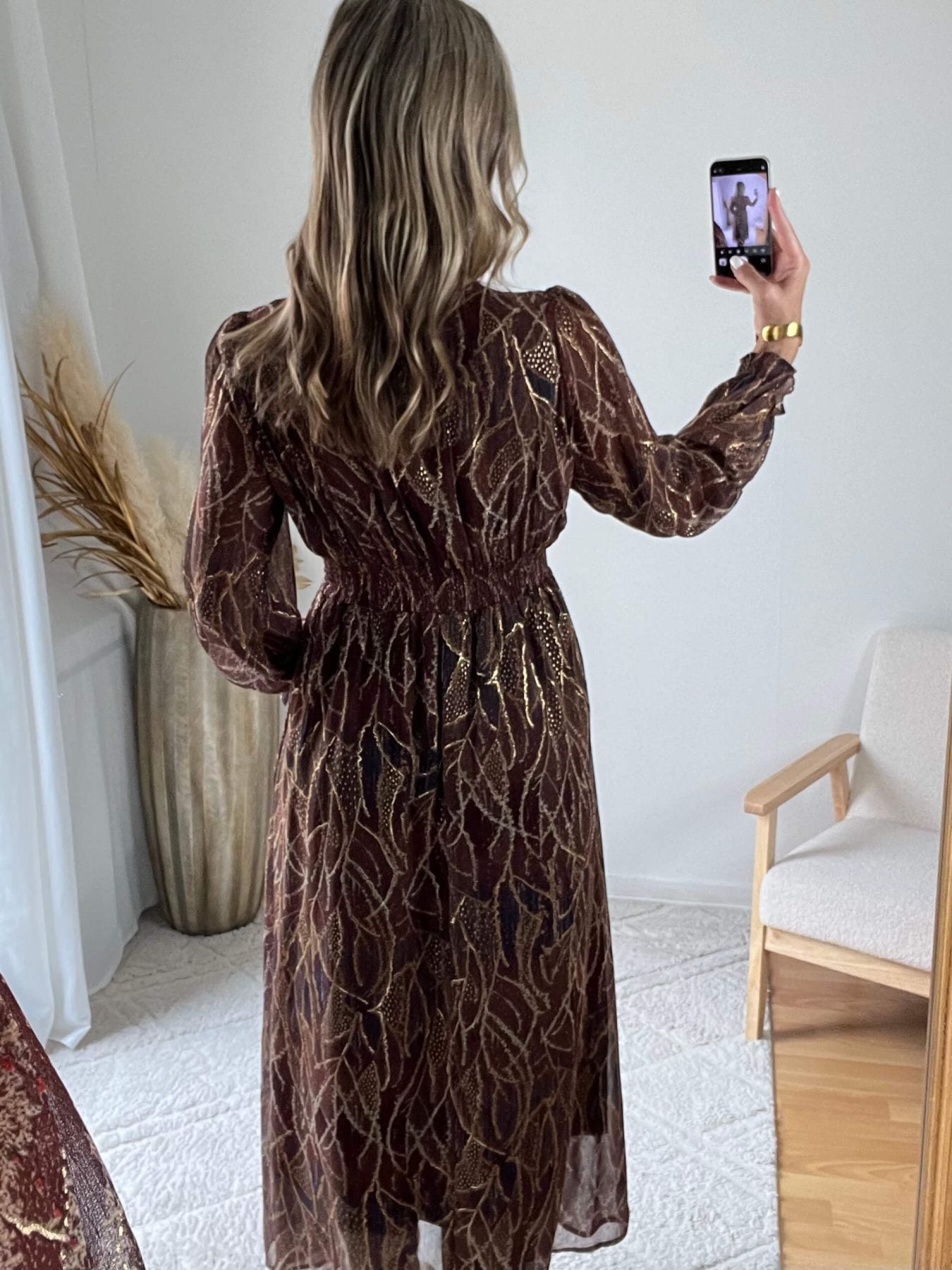 Robe marron dorée - Gloria