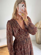 Robe marron dorée - Gloria