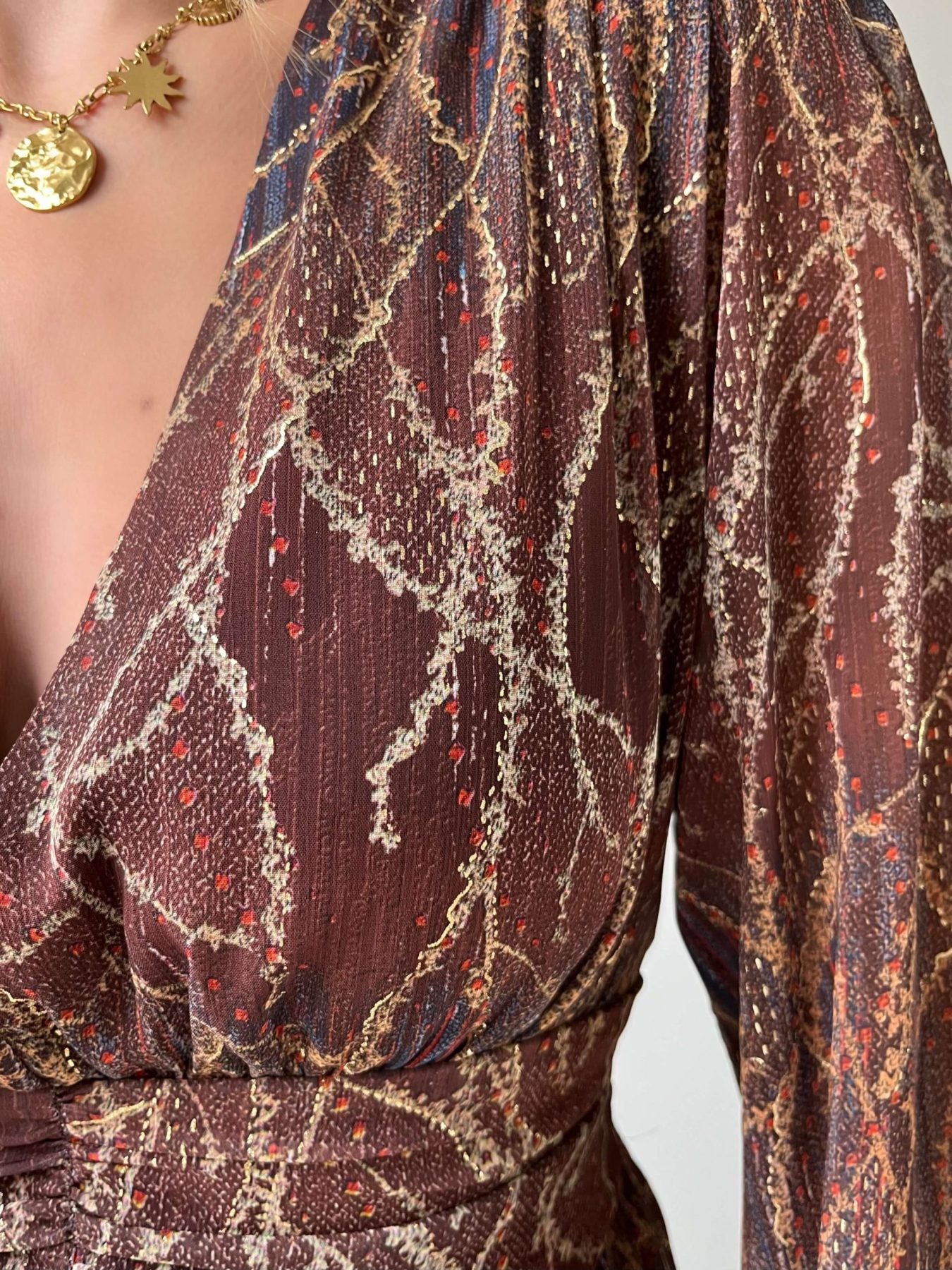 Robe marron dorée - Gloria