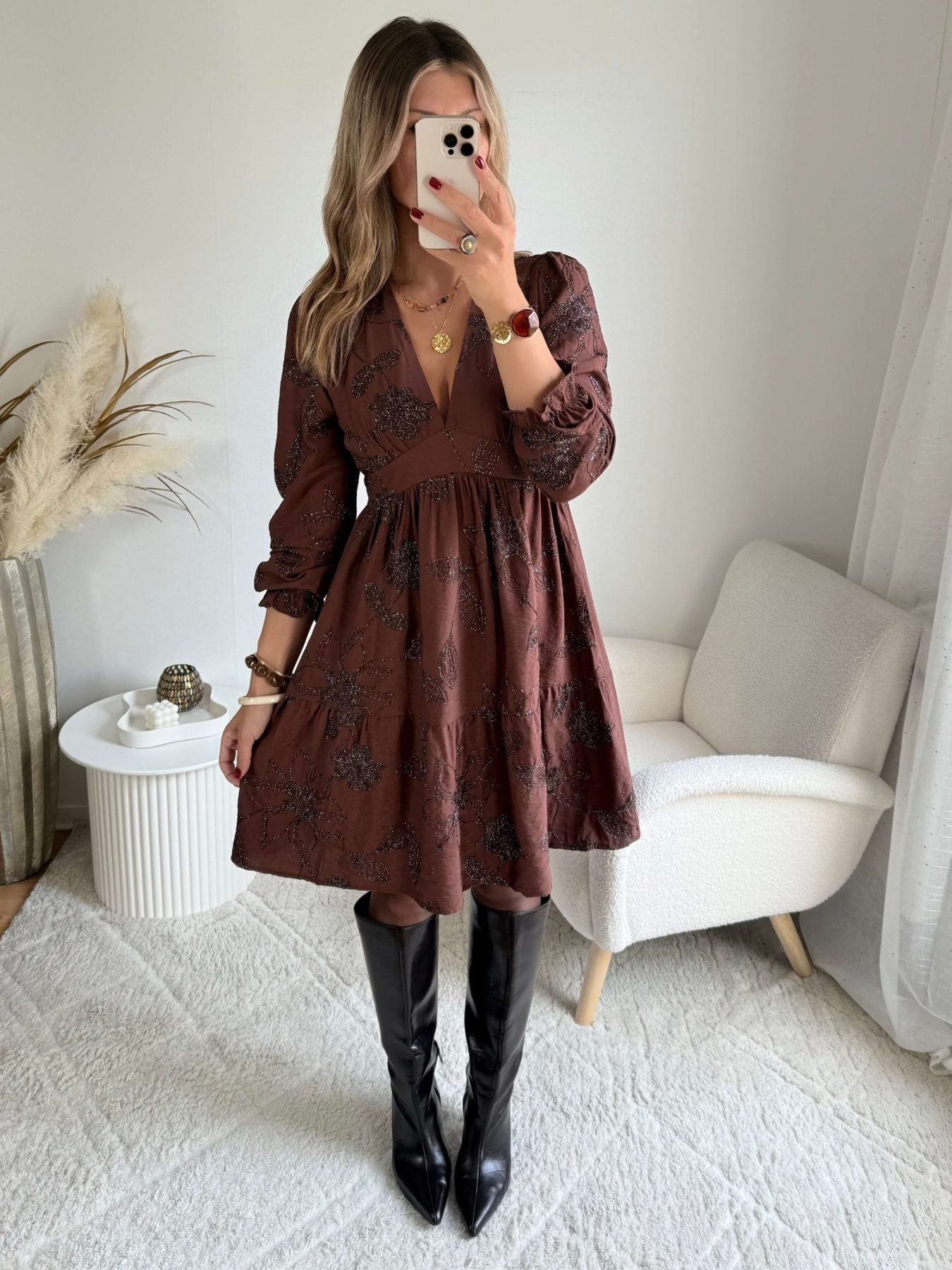 Robe midi brodée - Maja