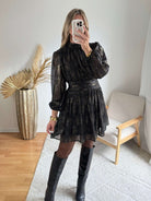 Robe noire dorée - Aya