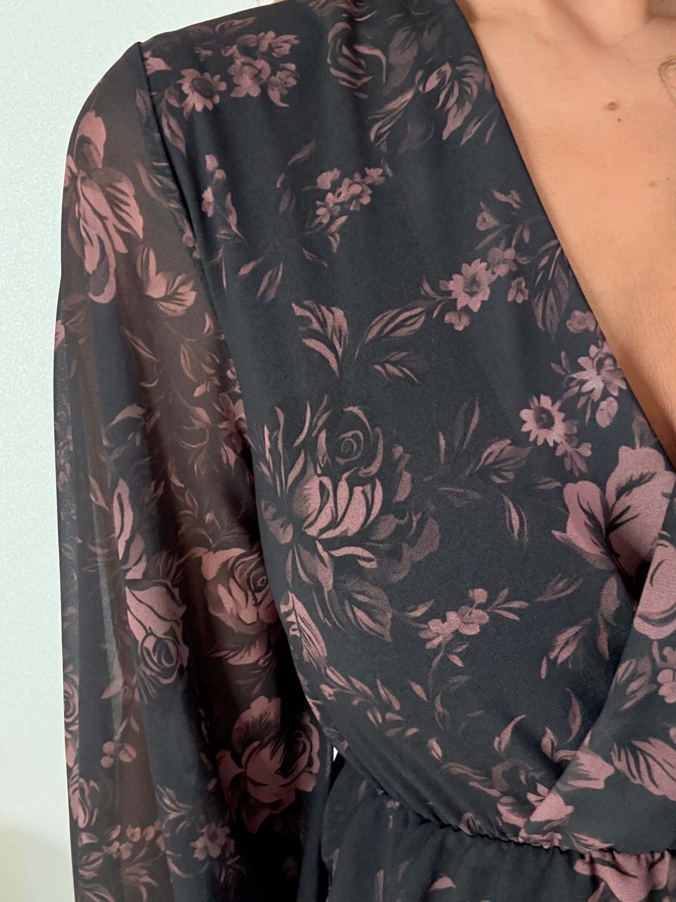 Robe noire à fleurs - Cassie