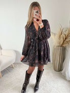 Robe noire à fleurs - Cassie