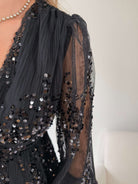 Robe noire à sequins - Adara