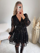 Robe noire à sequins - Adara