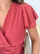 Robe plissée rose foncée - Louane