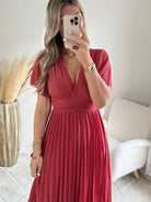 Robe plissée vieux rose - Ana