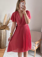 Robe plissée rose - Alma