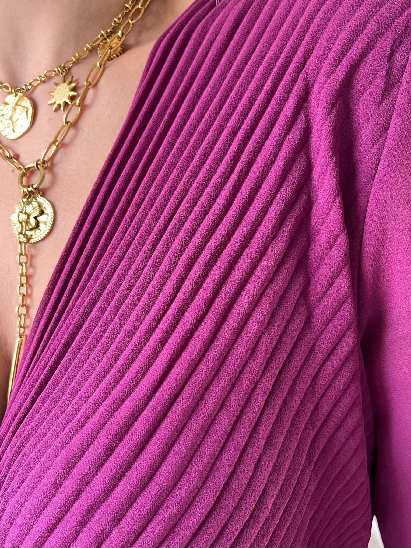 Robe plissée prune - Sienna