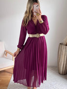 Robe plissée prune - Sienna