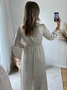 Robe longue beige dorée - Romy