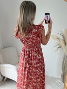 Robe terracotta dorée Alice fluide fendue femme élégante Easy Dressing