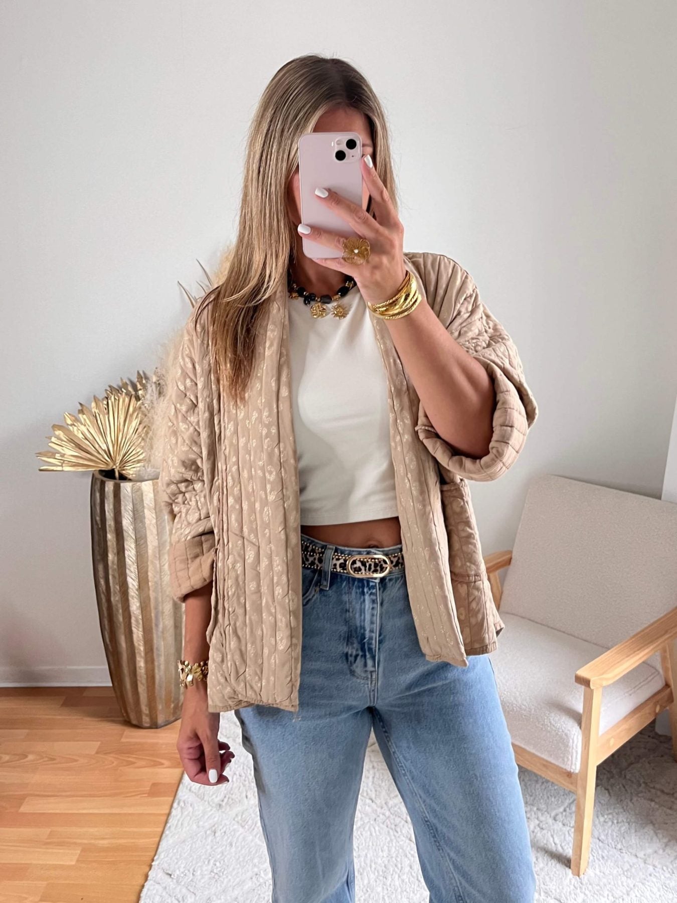 Veste beige dorée - Emy