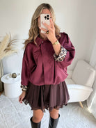 Veste effet daim bordeaux - Lou