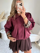 Veste effet daim bordeaux - Lou