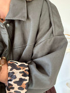 Veste effet daim kaki - Lou