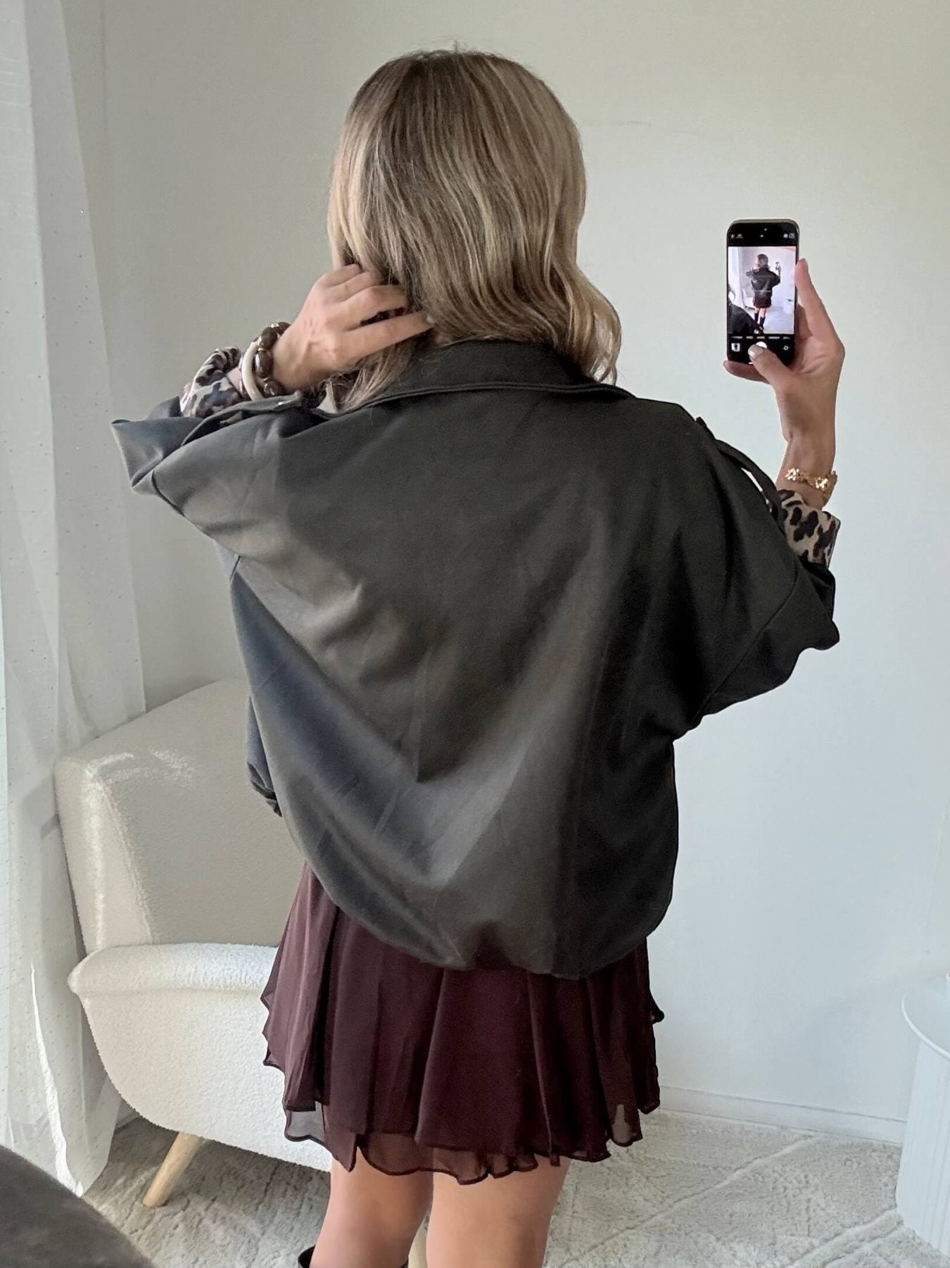 Veste effet daim kaki - Lou