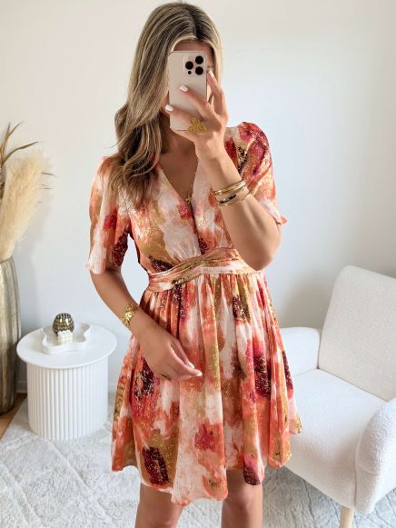 Robe courte dorée – Aurore