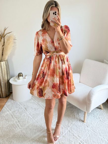 Robe courte dorée – Aurore