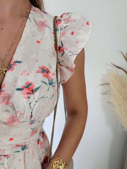 Robe crème corail – Andréa