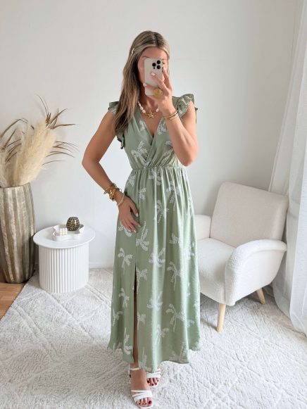 Robe longue vert sauge – Soline