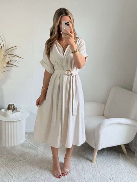 Robe chemise écru – Célia