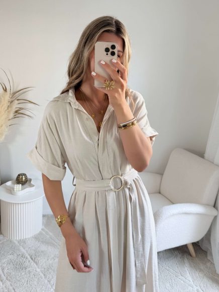 Robe chemise écru – Célia