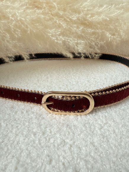 Ceinture bordeaux et dorée – Linsay