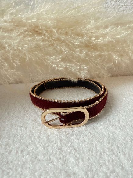 Ceinture bordeaux et dorée – Linsay