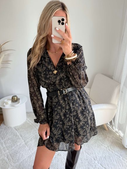 Robe noire imprimée – Darcy
