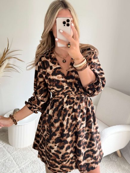 Robe imprimée léopard – Dina