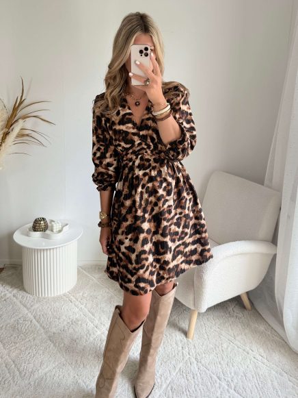 Robe imprimée léopard – Dina