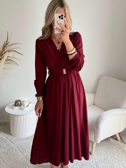Robe longue bordeaux – Elise