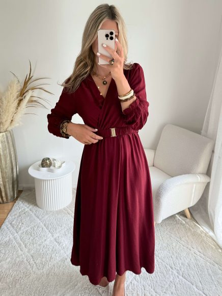 Robe longue bordeaux – Elise