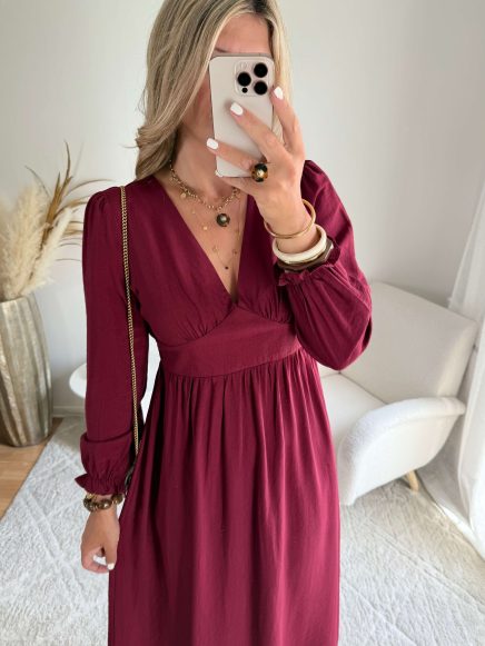Robe longue prune – Clara