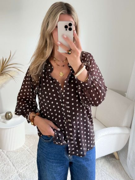 Chemise ample à pois
