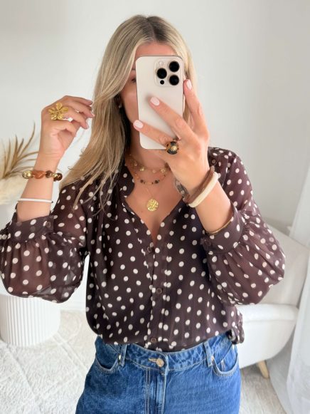 Chemise ample à pois
