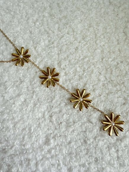 Collier cravate – Fleurs