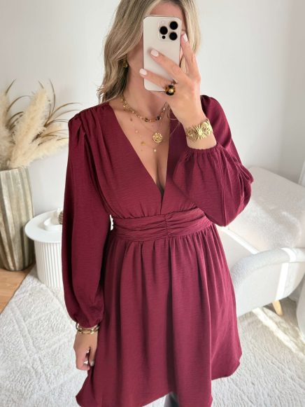 Robe courte bordeaux – Lucie
