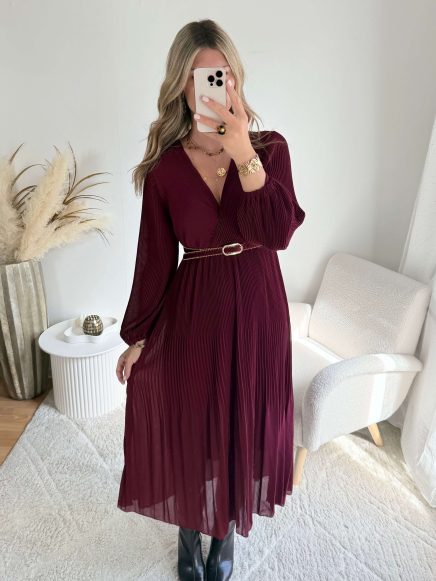 Robe longue bordeaux – Sienna