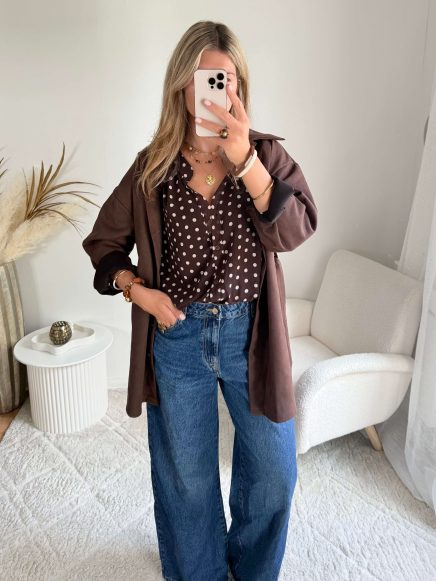 Veste – Robe effet daim chocolat