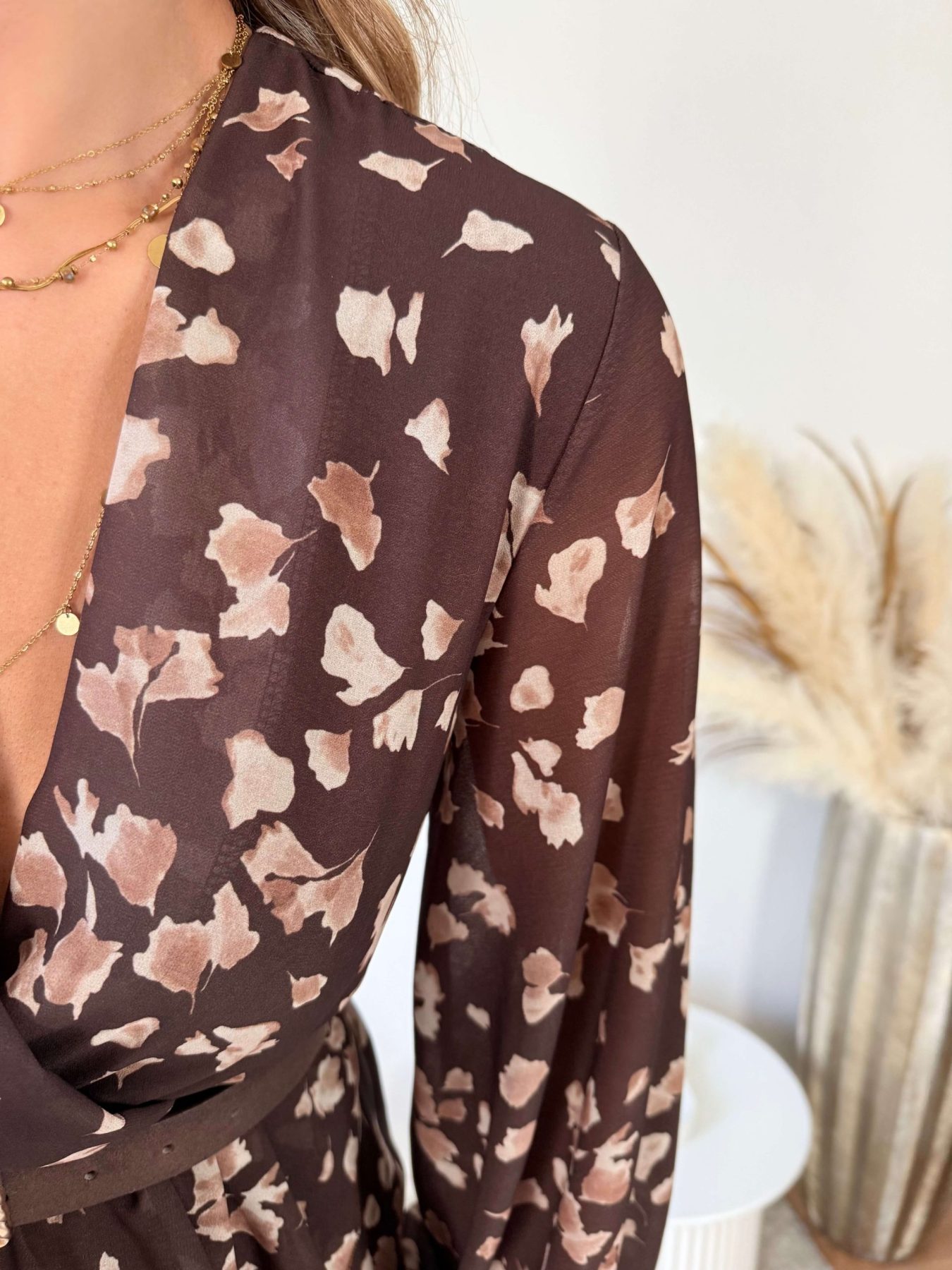 Robe fleurie chocolat - Cassie